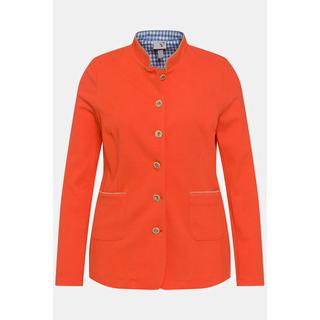 Ulla Popken Giacca Janker Felpa Operata Collo Alto Bottoni Decorativi  