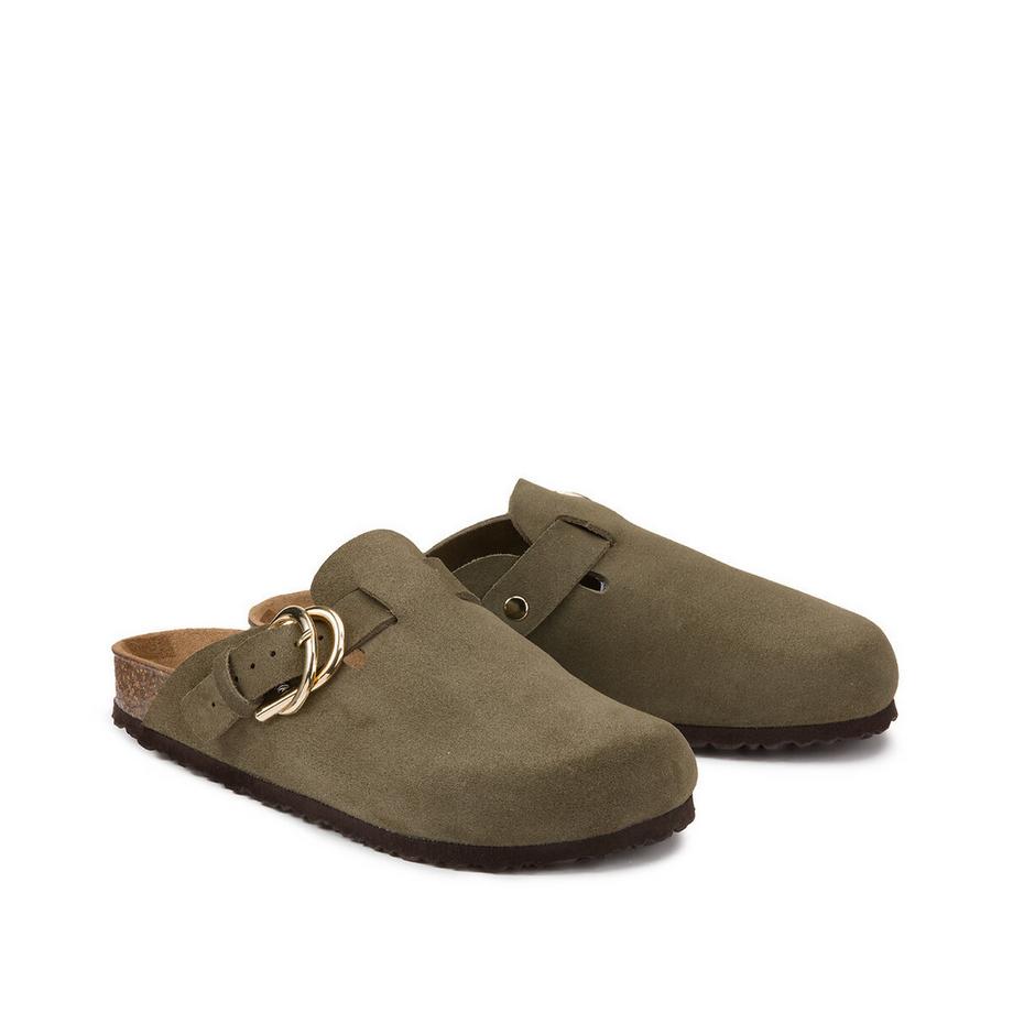 Pantoletten aus Veloursleder