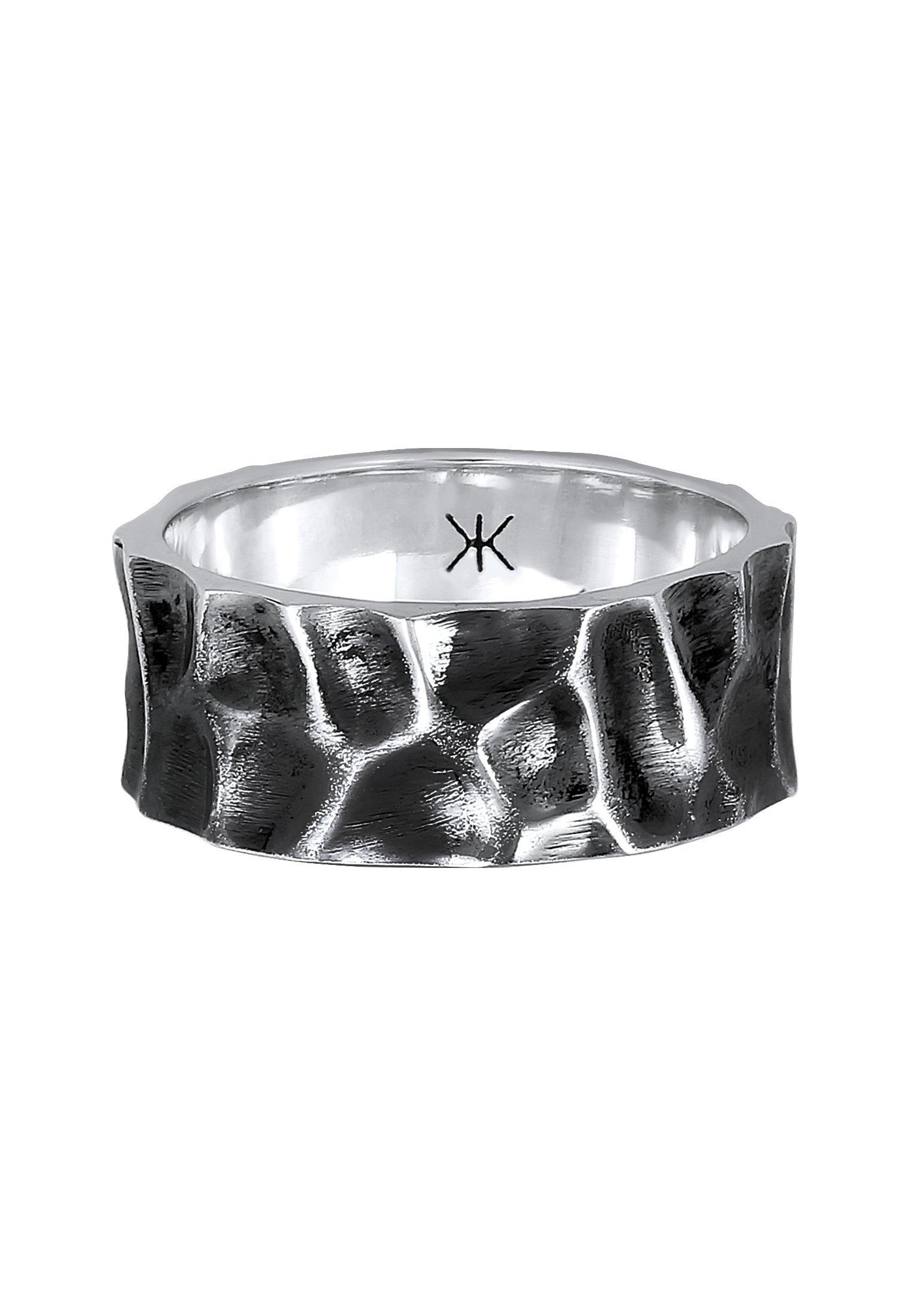 Kuzzoi  Bague Herren Bandring Geschmiedet Used Look 925 Silber 