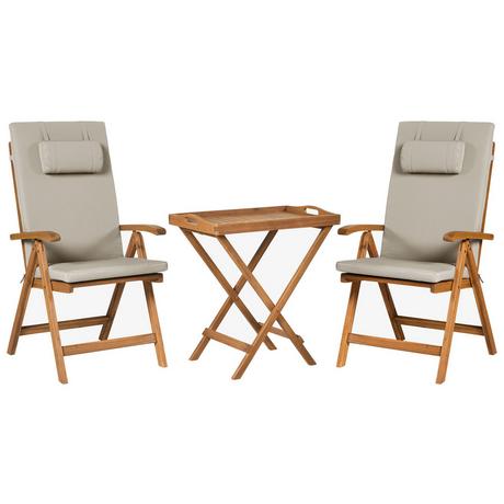 Beliani Set bistrot en Legno d'acacia Moderno JAVA PREMIUIM  