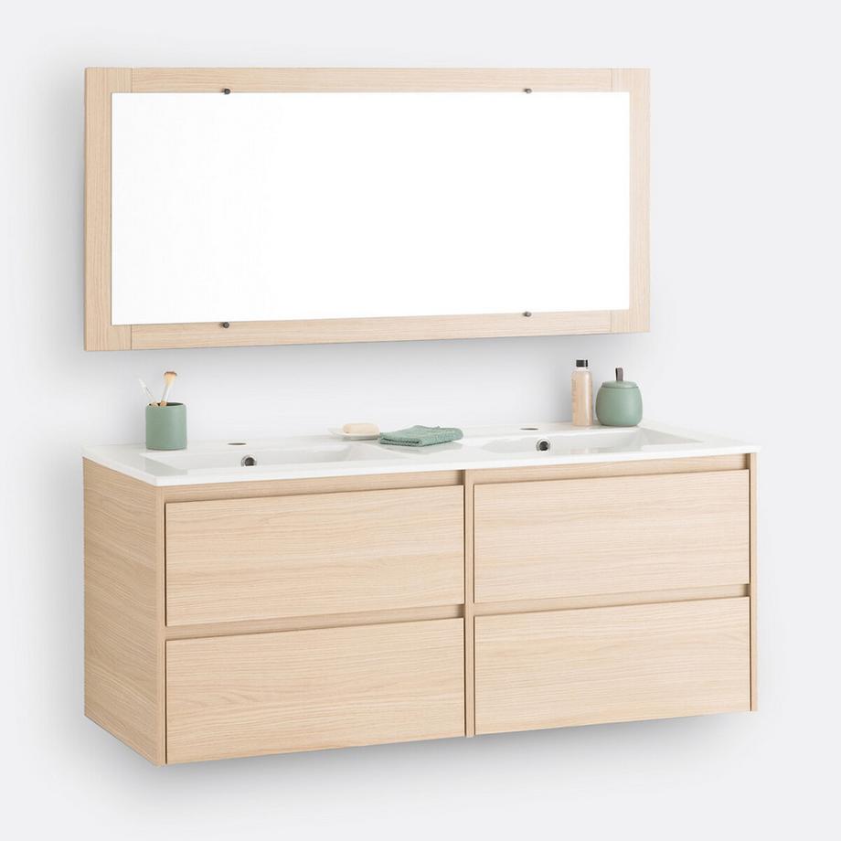 La Redoute Intérieurs Meuble sous vasque suspendu + miroir L120cm  
