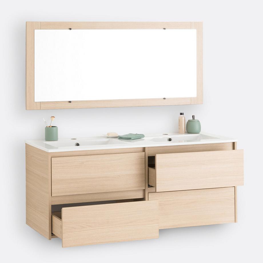 La Redoute Intérieurs Meuble sous vasque suspendu + miroir L120cm  