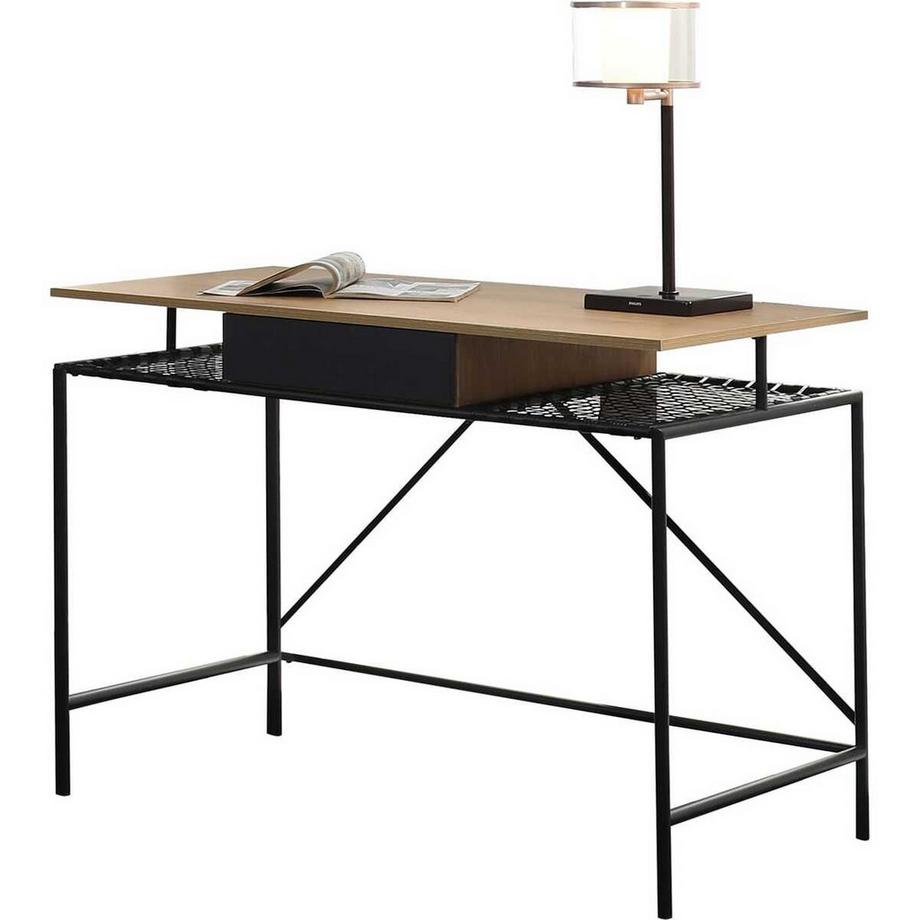 Scrivania impiallacciata in legno 110x55x76 nero