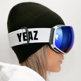YEAZ  XTRM-SUMMIT Masque de ski / snowboard avec monture blanche/strap blanc/logo noir 