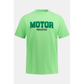 JP1880  T-shirt con ricamo "MOTOR", applicazioni, scollo a girocollo e mezze maniche 