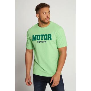 JP1880  T-shirt con ricamo "MOTOR", applicazioni, scollo a girocollo e mezze maniche 