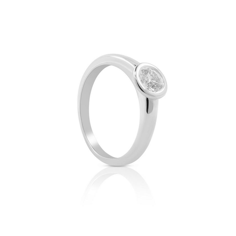 Bague Solitaire Diamant 0.50ct. or blanc 750