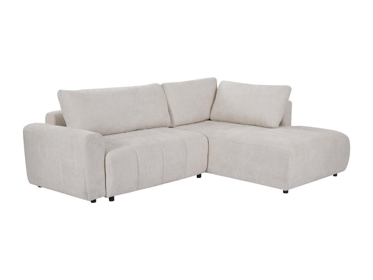 Vente-unique Ecksofa mit Schlaffunktion - Ecke rechts - Strukturstoff - Beige - RICIA  