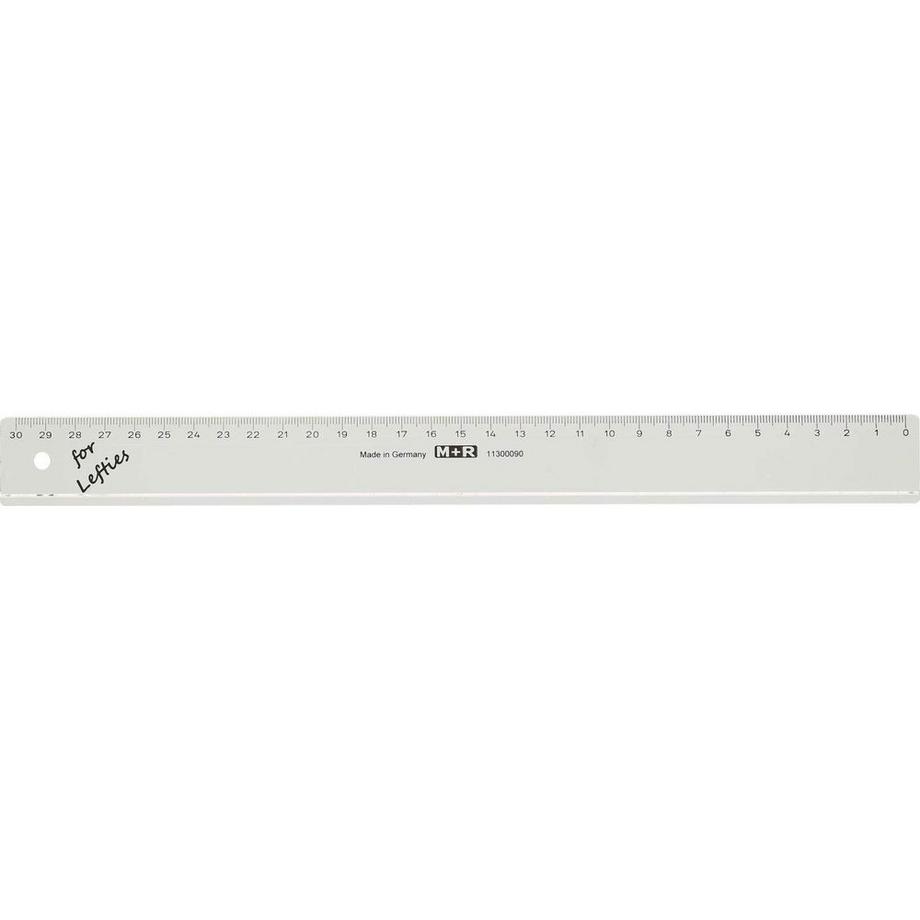 M+R  M+R Flachlineal 30cm 11300090 transparent, für Linkshänder 