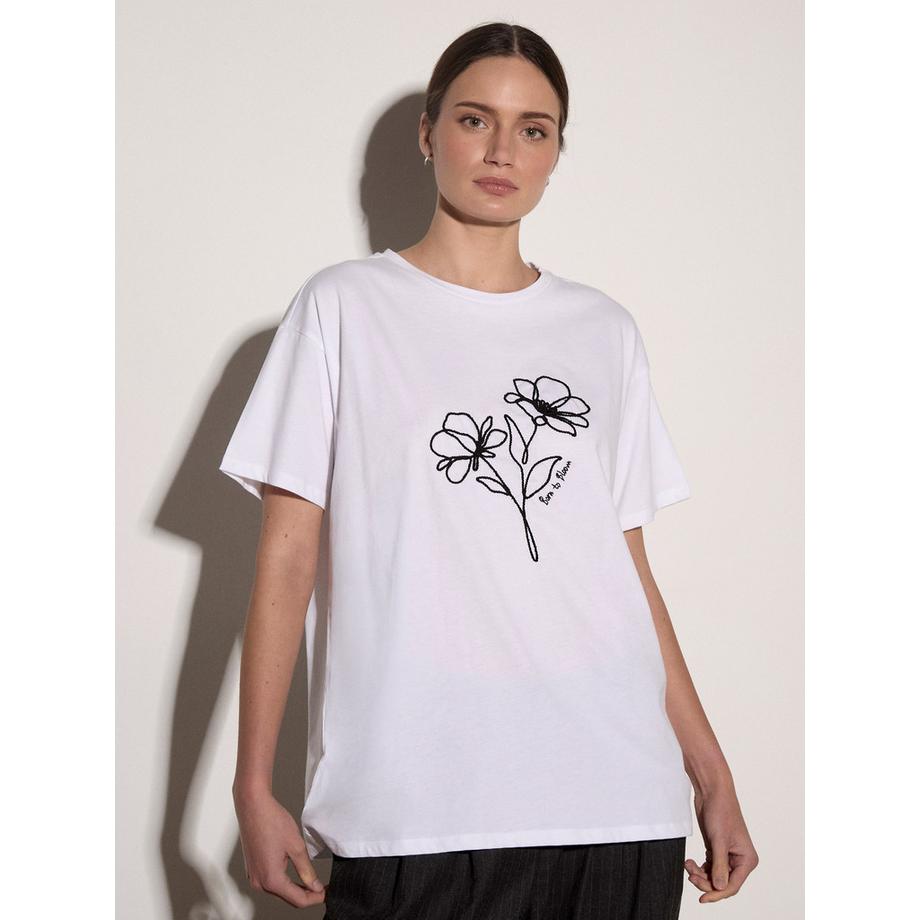 APRICOT T-shirt à broderie florale Born To Bloom  