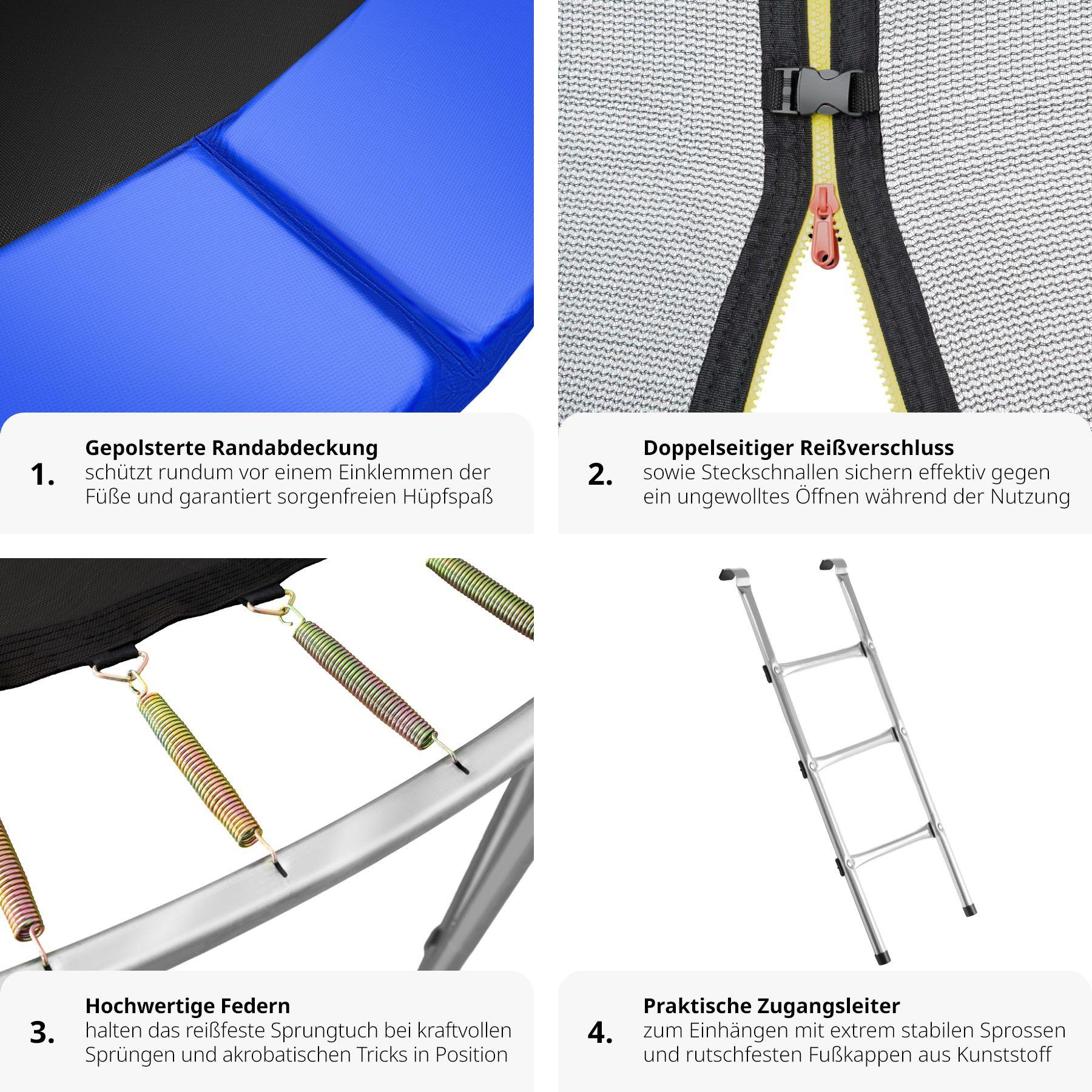 Tectake  Trampolino con rete di protezione 