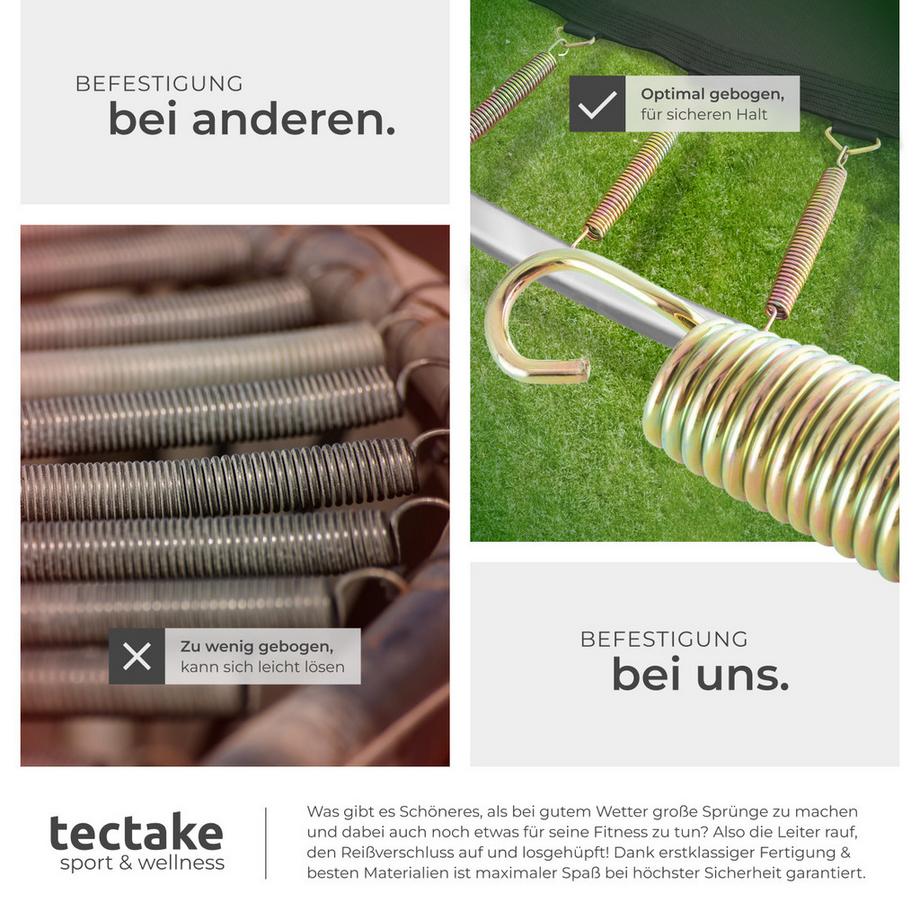 Tectake  Trampoline modèle B GARFUNKY Ø 396 cm, certifié GS pour un maximum de sécurité 