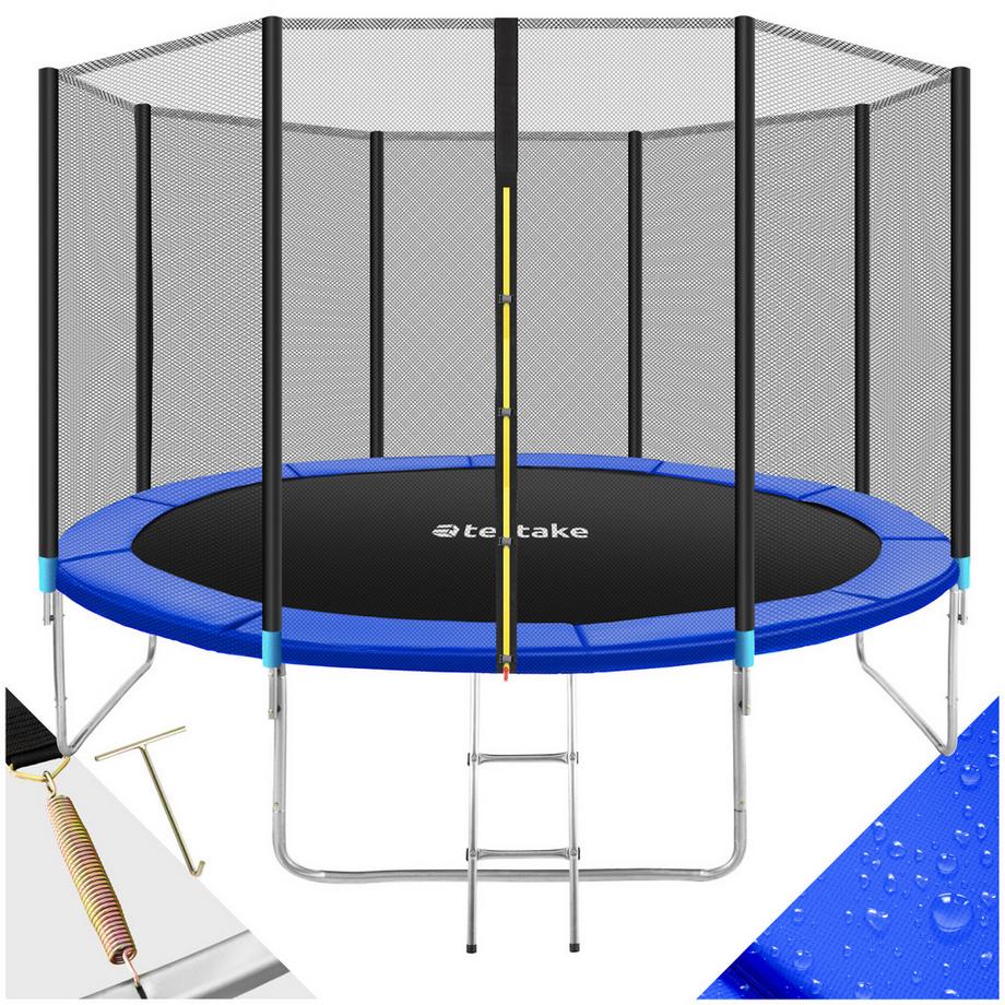 Tectake  Trampolin Garfunky Ø 396 cm,  GS zertifiziert mit Sicherheitsnetz 