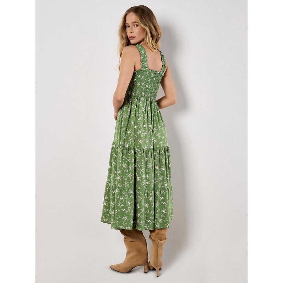 APRICOT Gestuftes Orchideen Print Kleid  