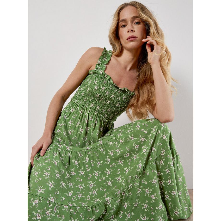 APRICOT Gestuftes Orchideen Print Kleid  