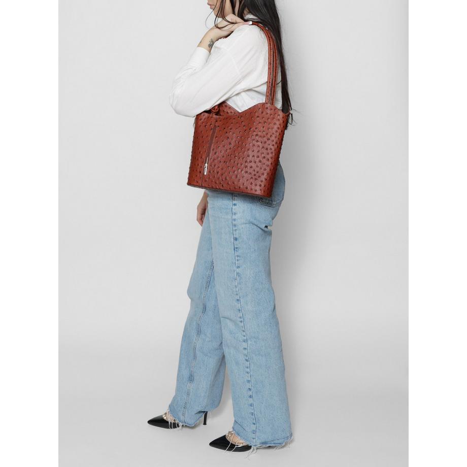 Gave Lux Straussenleder Umwandelbarer Rucksack  