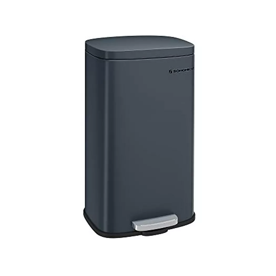 Pricenet – Rauchgrauer 30-Liter-Küchenabfalleimer mit Soft-Close-Deckel und Pedal, 57X33CM