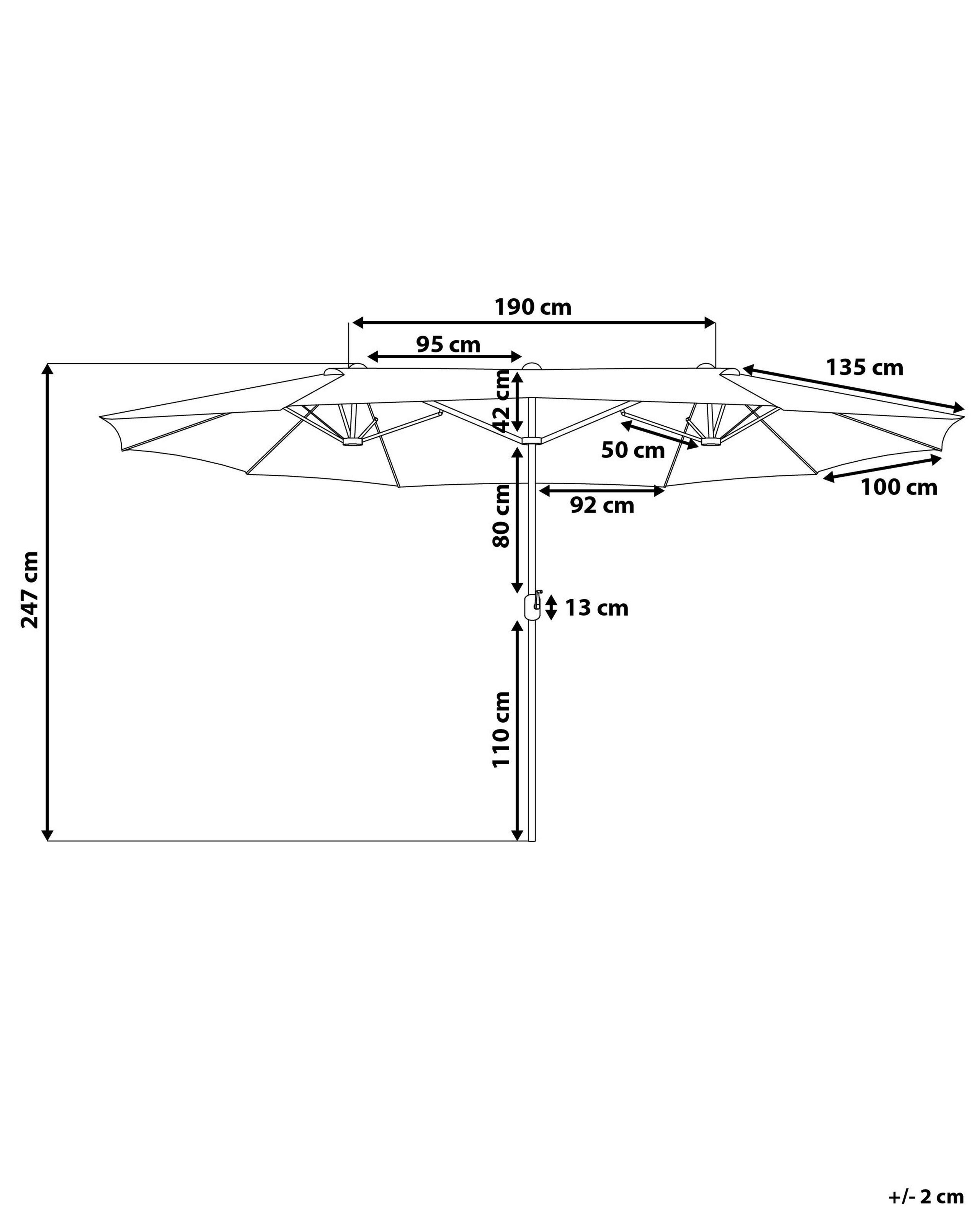Beliani Parasol de jardin en Tissu SIBILLA  