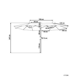 Beliani Parasol de jardin en Tissu SIBILLA  