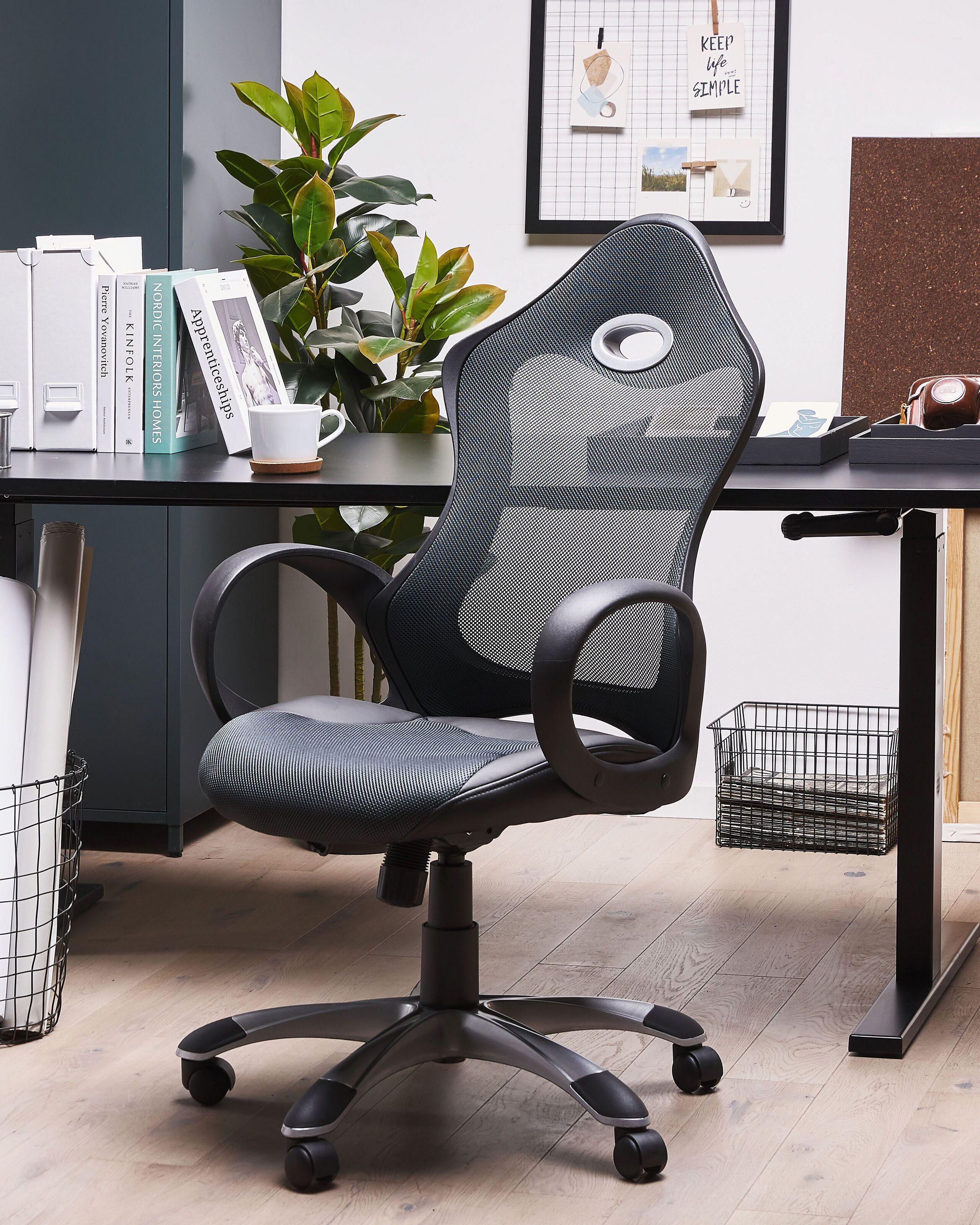 Beliani Chaise de bureau en Polyester Traditionnel iCHAIR  