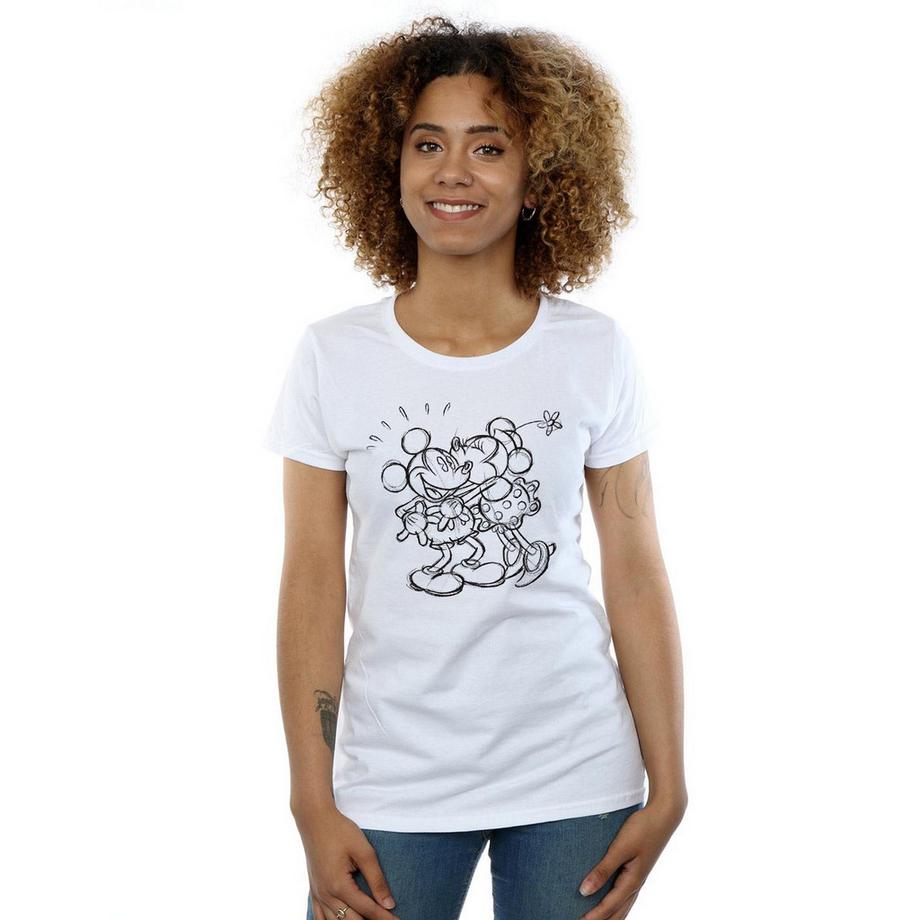 Disney Mickey e Minnie Mouse Sketch T-Shirt  