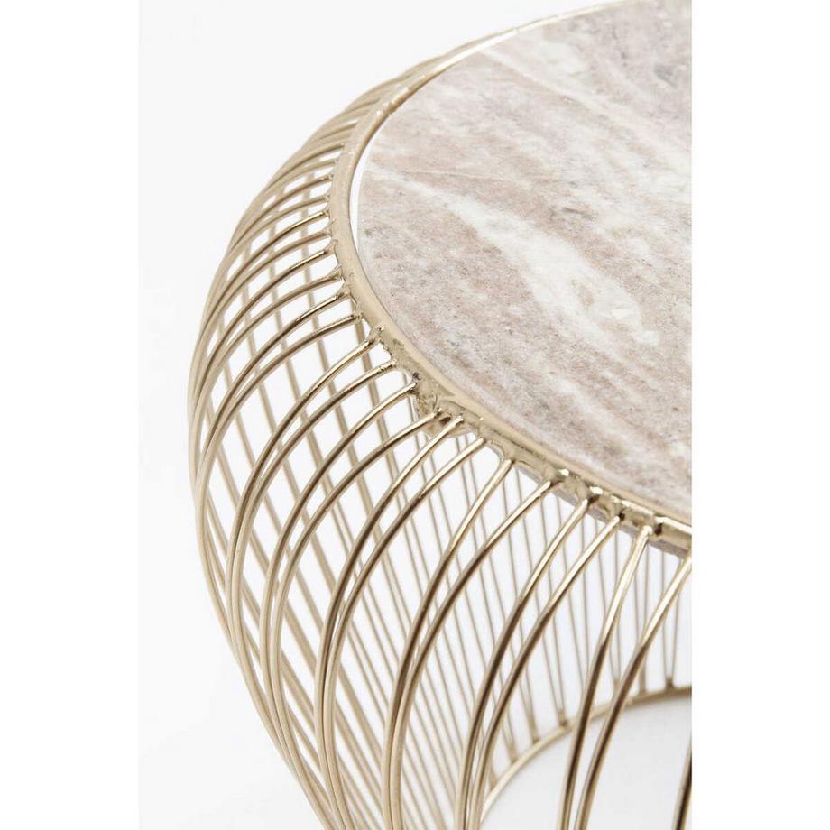 KARE Design Beistelltisch Beam Grau Marmor Messing Ø43cm  