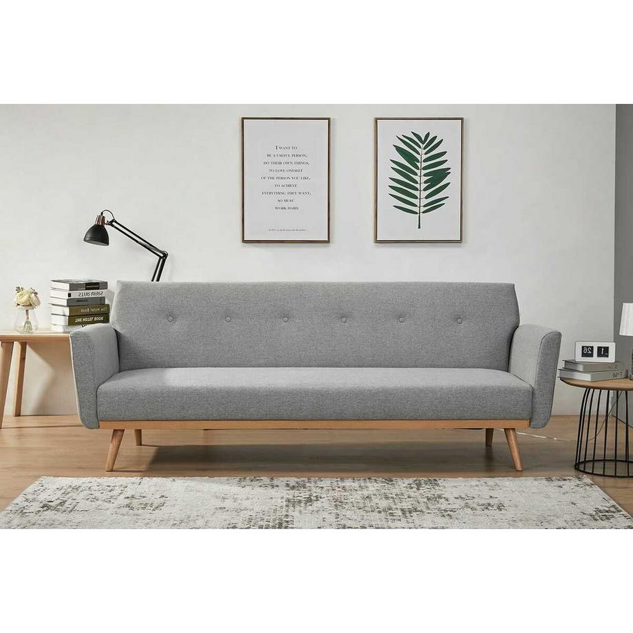 mutoni Canapé-lit structure 212x85 gris clair  