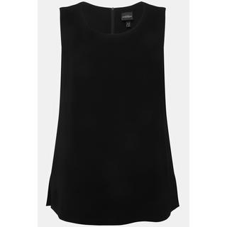 Ulla Popken Top in acetato taglio svasato scollo rotondo smanicato  