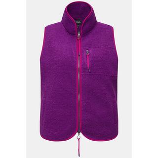 Ulla Popken  Gilet smanicato di teddy con collo alto e zip a cursore doppio 