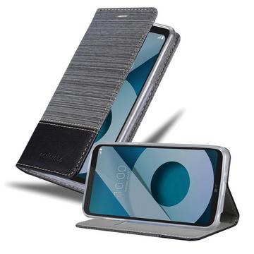 Housse compatible avec LG Q6 / G6 MINI - Coque de protection avec fermeture magnétique, fonction de support et compartiment pour carte