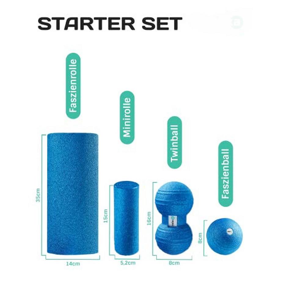 Alopini  Faszien Starter Set 5-teilig, Faszienrollen/Faszienbälle für Verspannungen & Verklebungen 