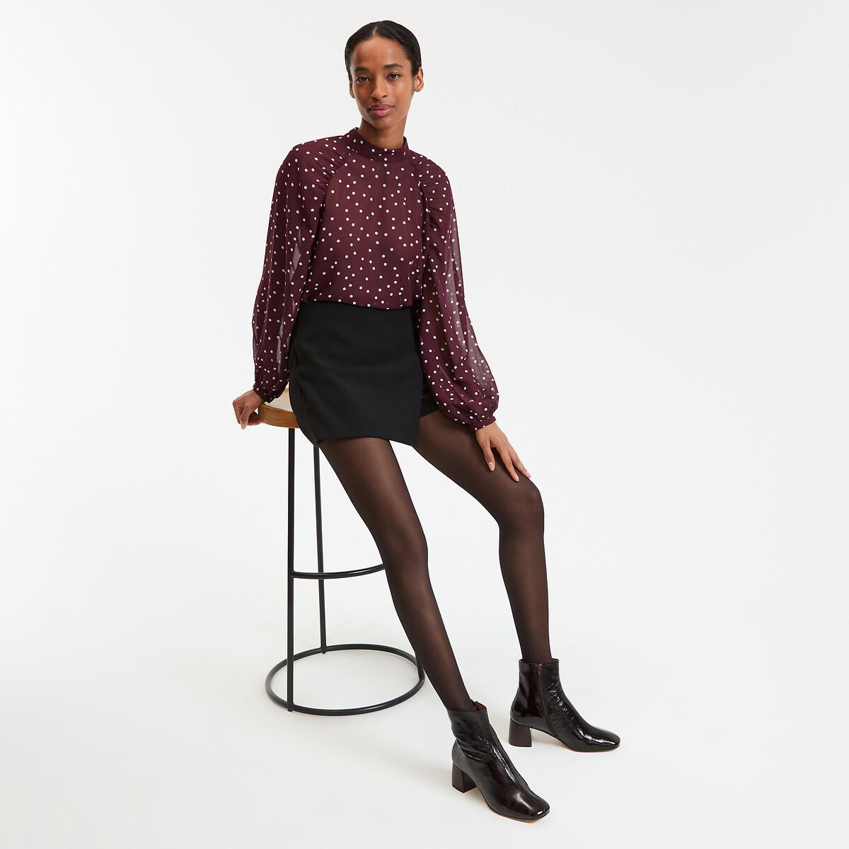 La Redoute Collections Bluse Stehkragen Tupfenmuster  