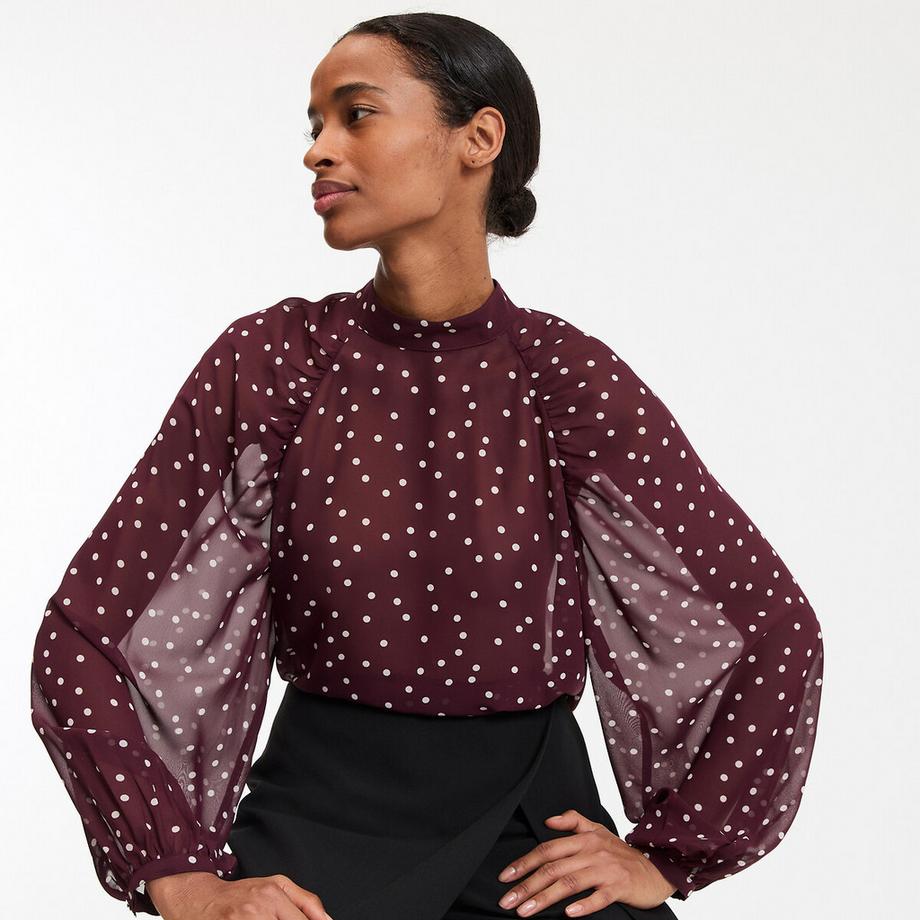 La Redoute Collections Camicetta Collo Alto Pois  