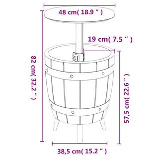 VidaXL tavolo frigo Polipropilene  