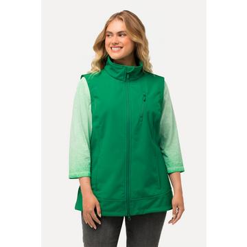 Gilet di softshell con fodera di pile, zip a cursore doppio e collo alto