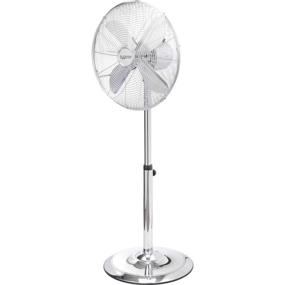 Sygonix Ventilatore a piantana 50 W (L x A) 44.5 cm x 120 cm Argento  