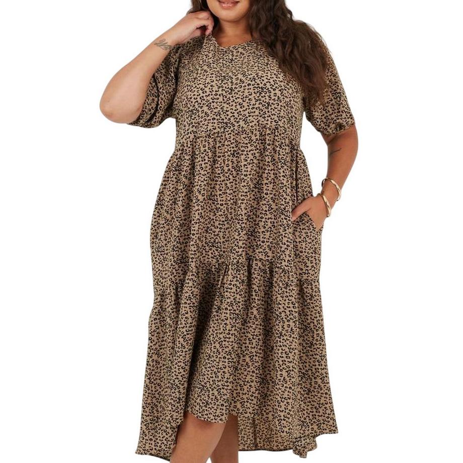Robe Milongue Manches Courtes Motiftyle À Étages