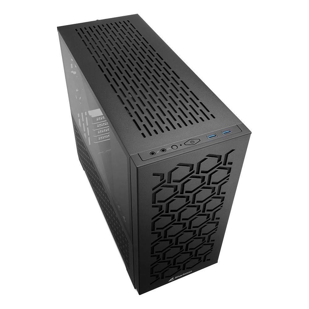 SHARKOON TECHNOLOGIE  MS-Y1000  (Micro Tower, PC, Black, micro ATX, Mini-ITX, Gaming, 13.5 cm) 