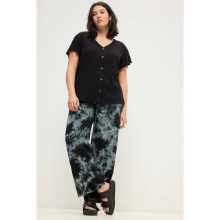 Studio Untold  Pantalon taille haute à jambes larges et taille partiellement élastique. Imprimé batik 