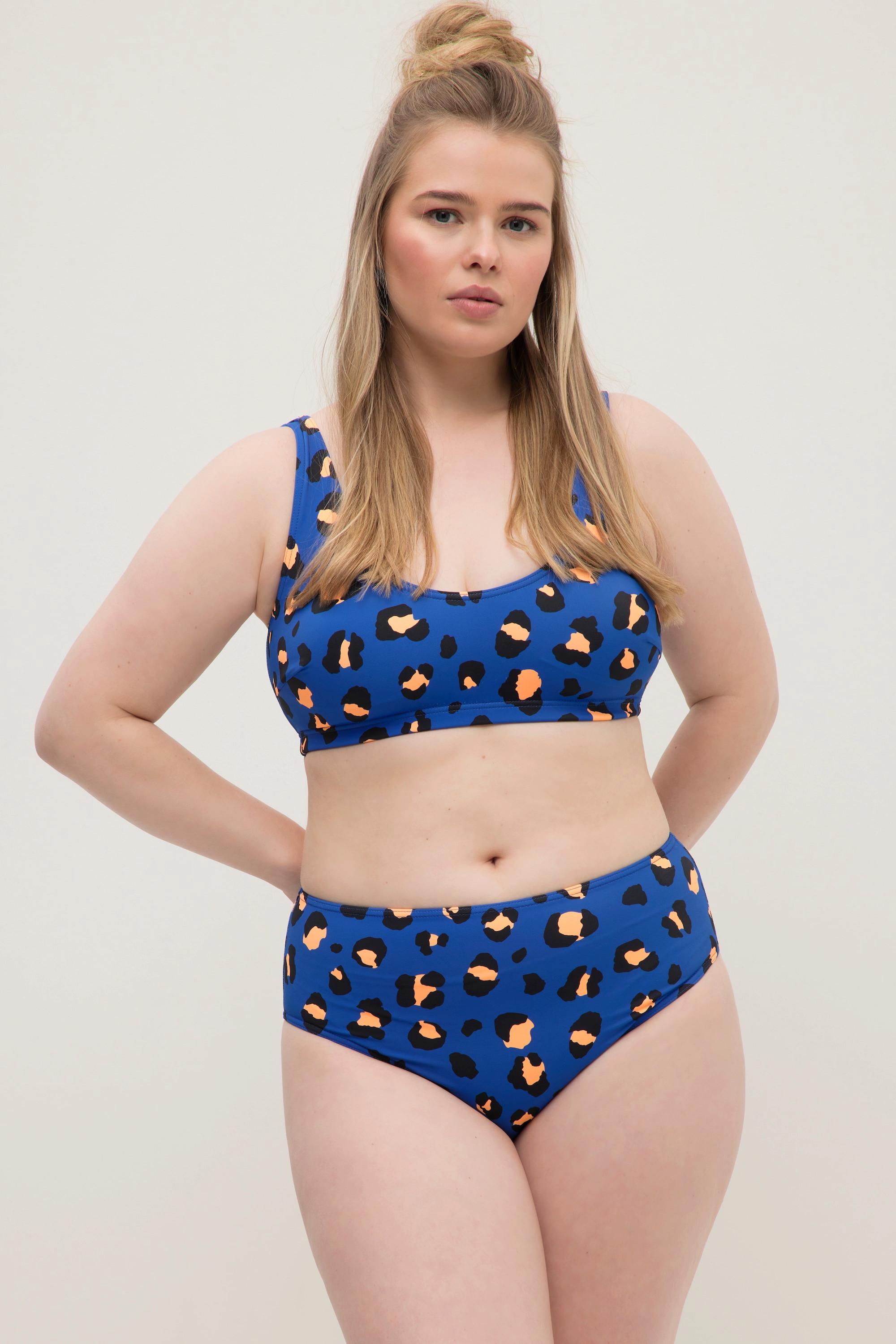 Studio Untold  Bas de bikini, taille haute, léopard/rayures 