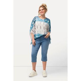 Ulla Popken  Jeans Capri modello Sienna in materiale elasticizzato con taglio della gamba aderente e cintura elastica 