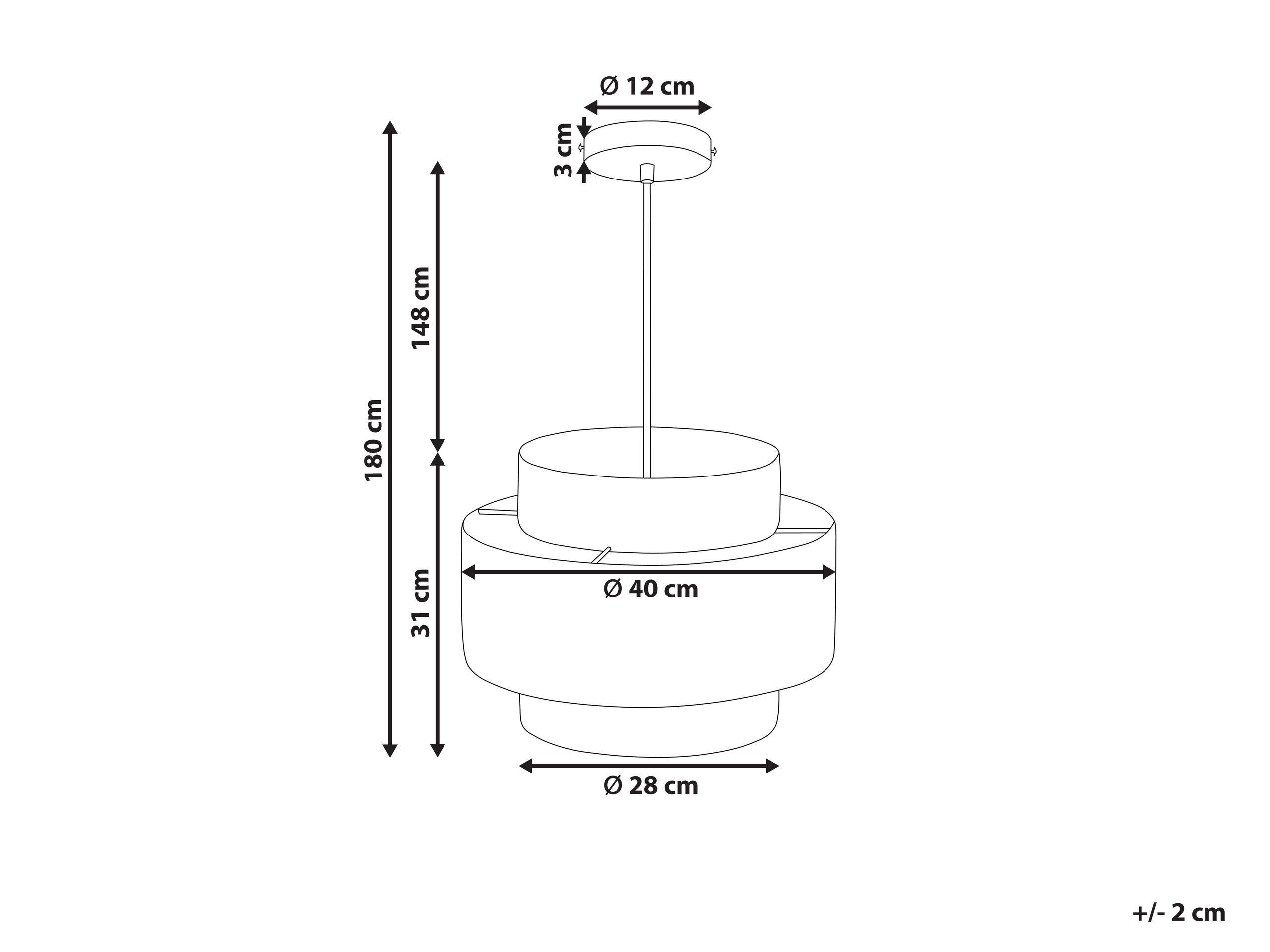 Beliani Hängelampe aus Papier Boho PALBRA  