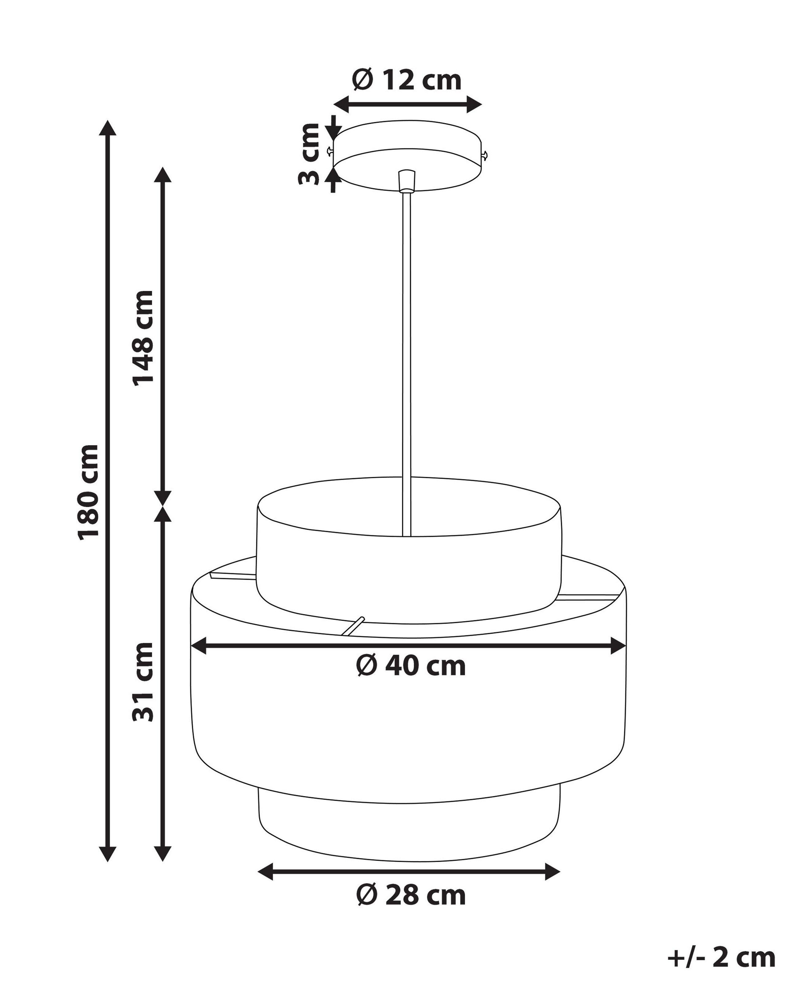 Beliani Hängelampe aus Papier Boho PALBRA  