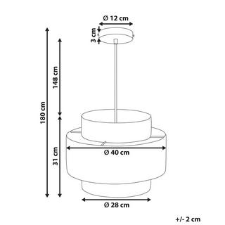 Beliani Lampe suspension en Papier Boho PALBRA  