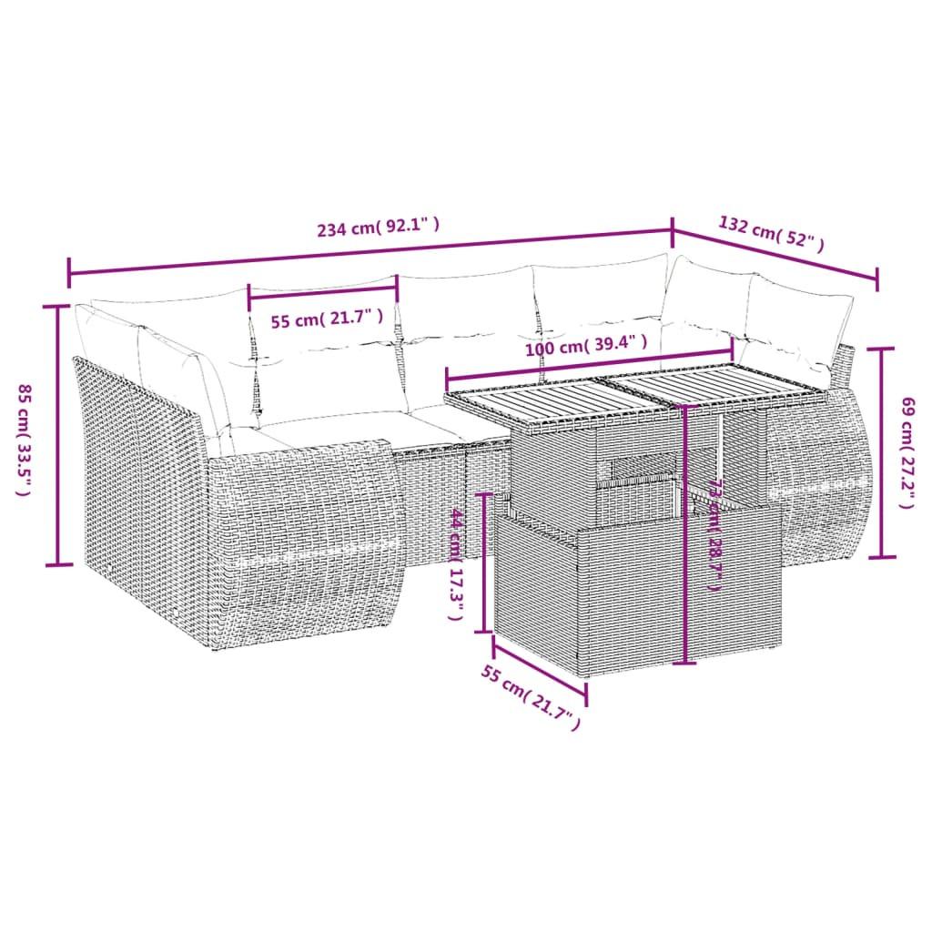 VidaXL Ensemble de canapés de jardin rotin synthétique  