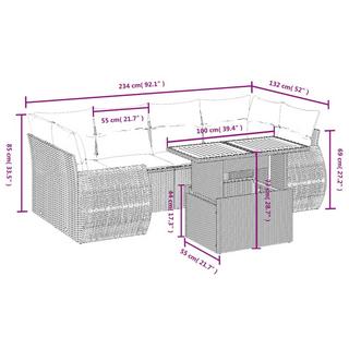 VidaXL Ensemble de canapés de jardin rotin synthétique  