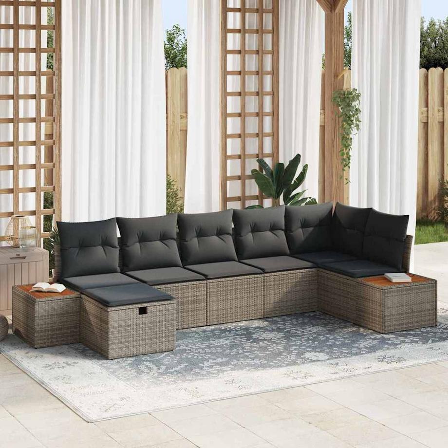 VidaXL Mobilier de jardin poly rattan  