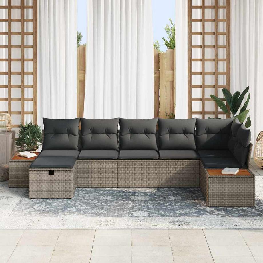 VidaXL Mobilier de jardin poly rattan  