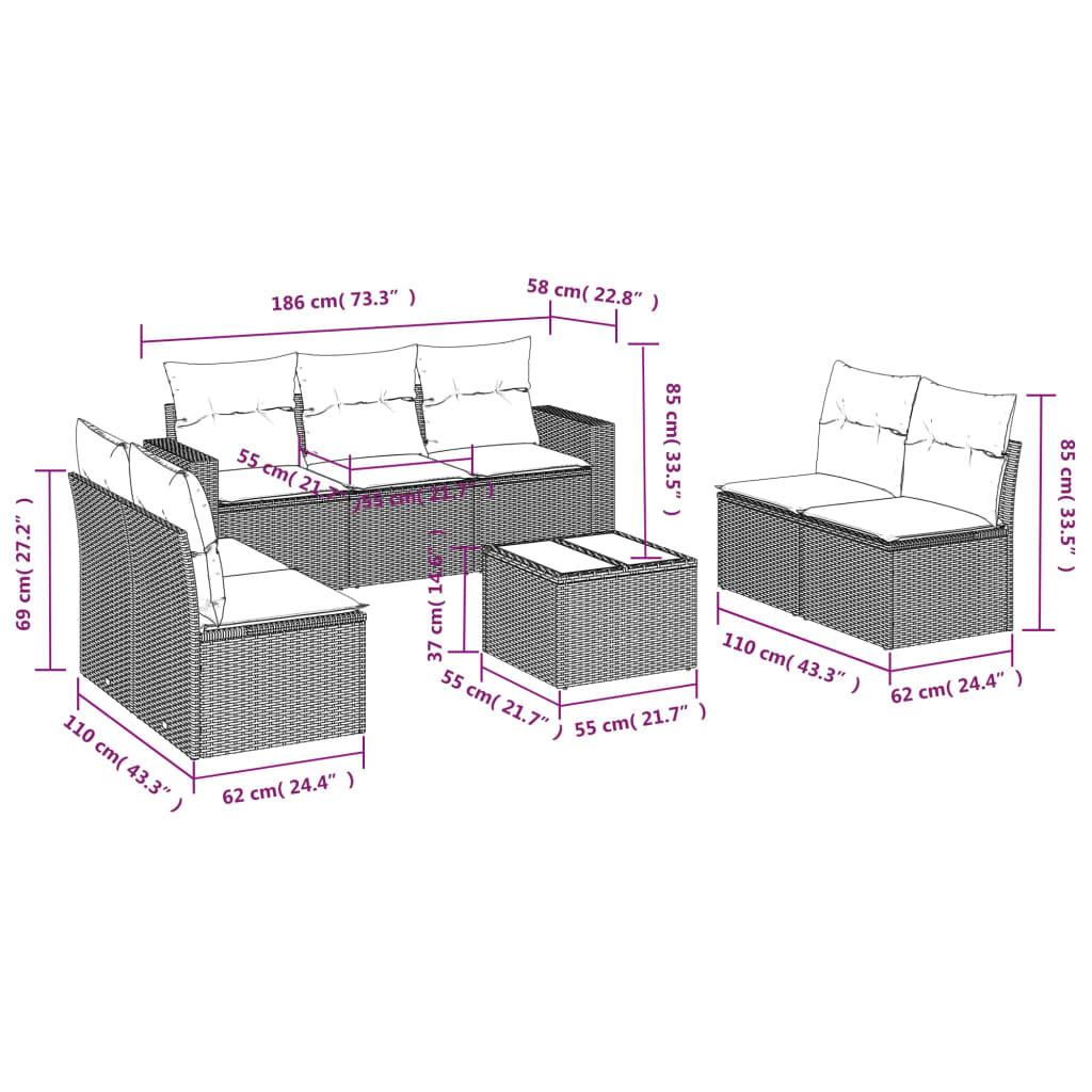 VidaXL Ensemble de canapés de jardin rotin synthétique  