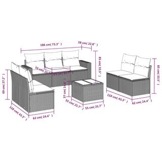 VidaXL Ensemble de canapés de jardin rotin synthétique  